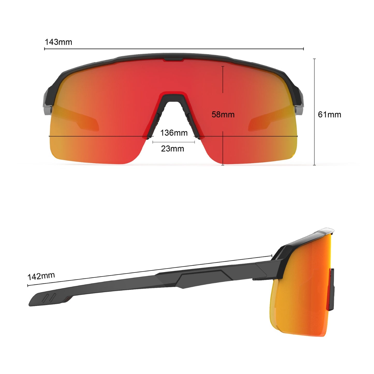 SAOLAR Sports Sunglasses Flareforce size