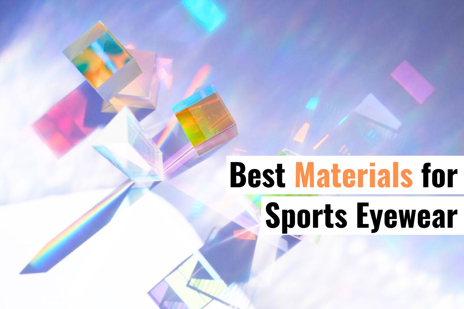 Colorful light refracting through crystal prisms, symbolizing advanced lens technologies and premium materials used in high-performance sports eyewear design.