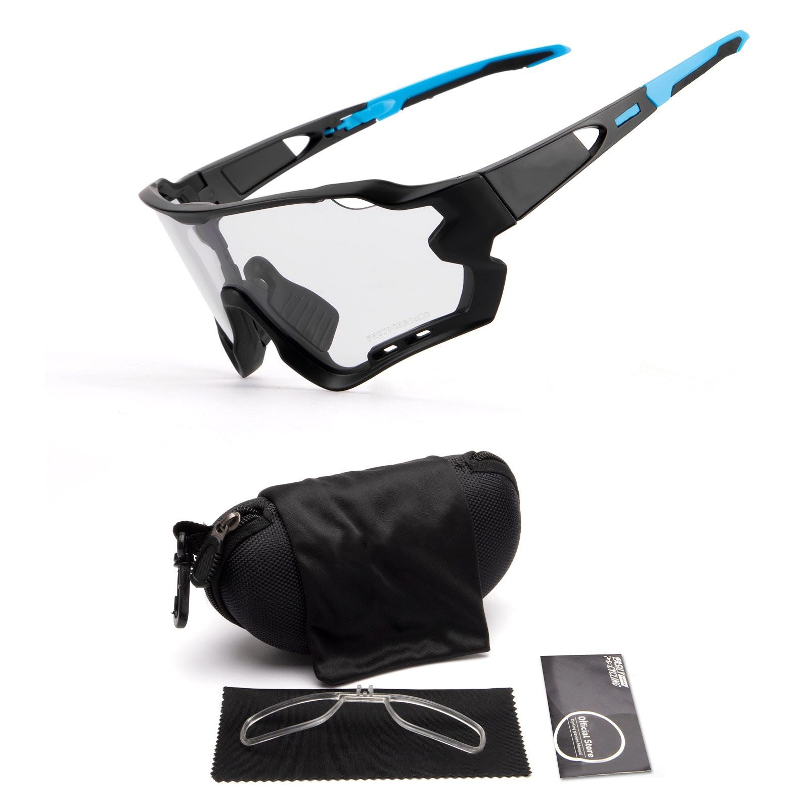 Cuttle photochromic cycling sunglasses -Black Blue
