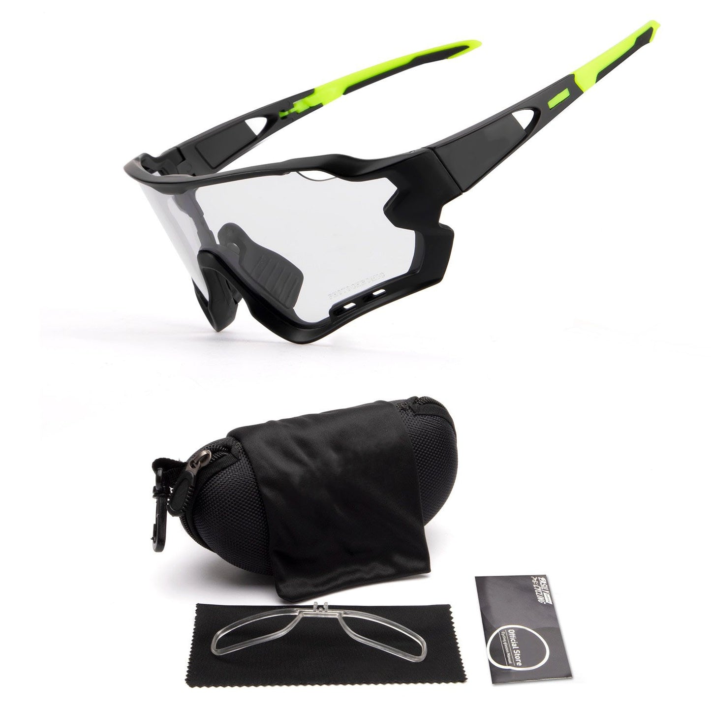 Cuttle photochromic cycling sunglasses - Black Green