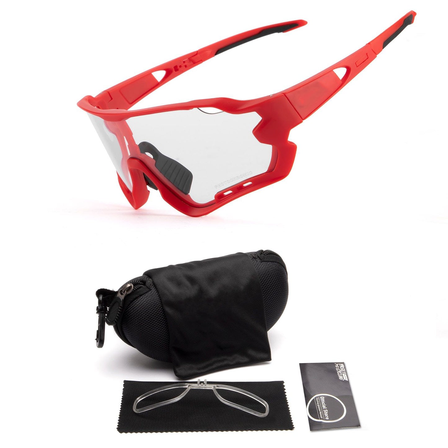 Cuttle photochromic cycling sunglasses - RED