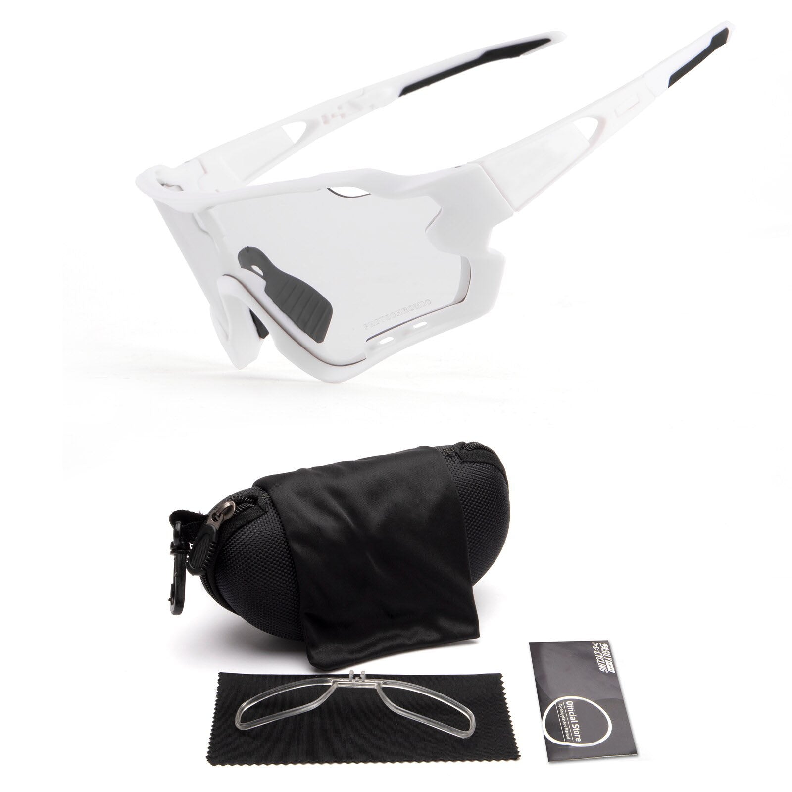 Cuttle photochromic cycling sunglasses - White