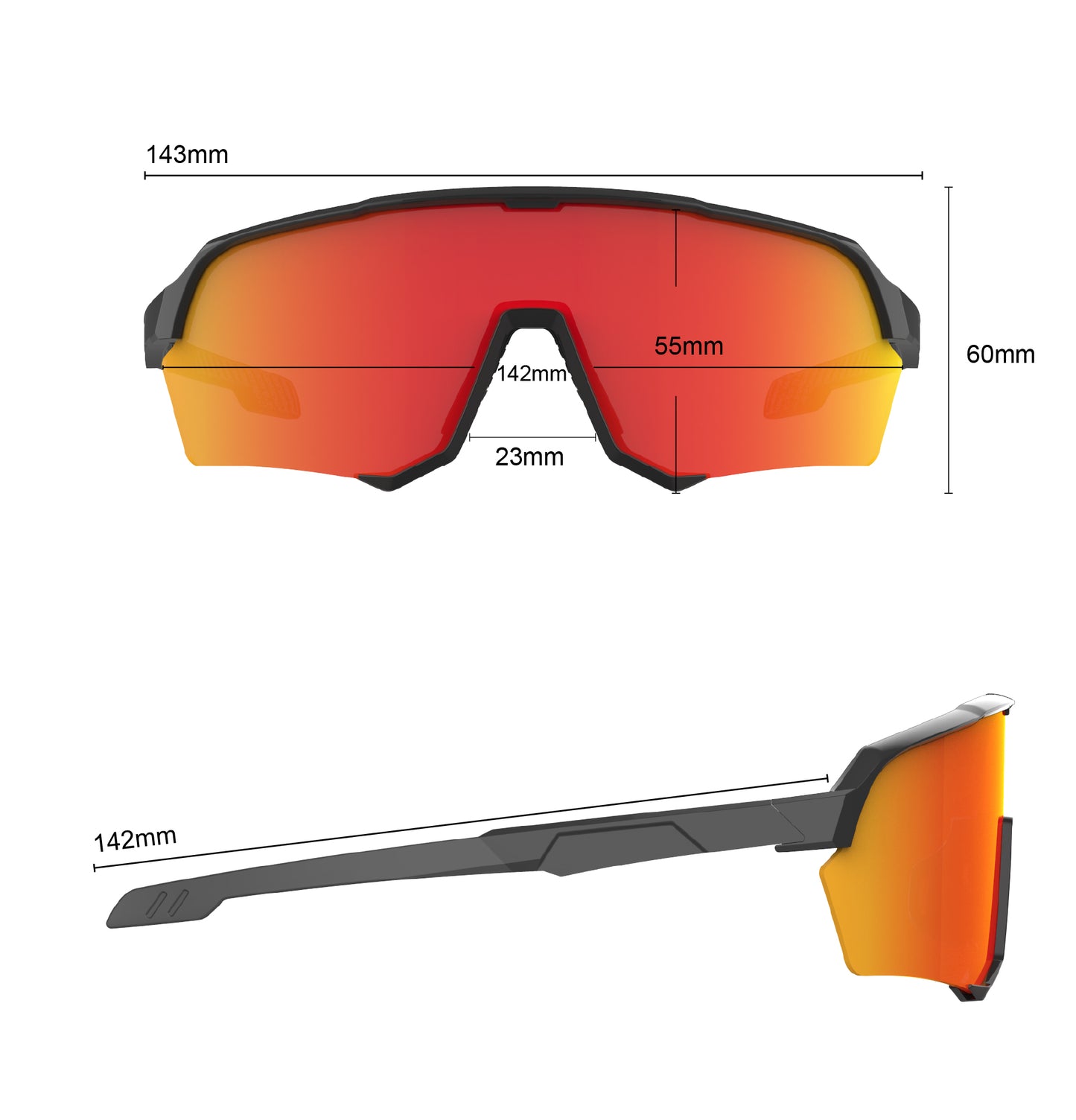 SAOLAR Emberline Sports Sunglasses Size