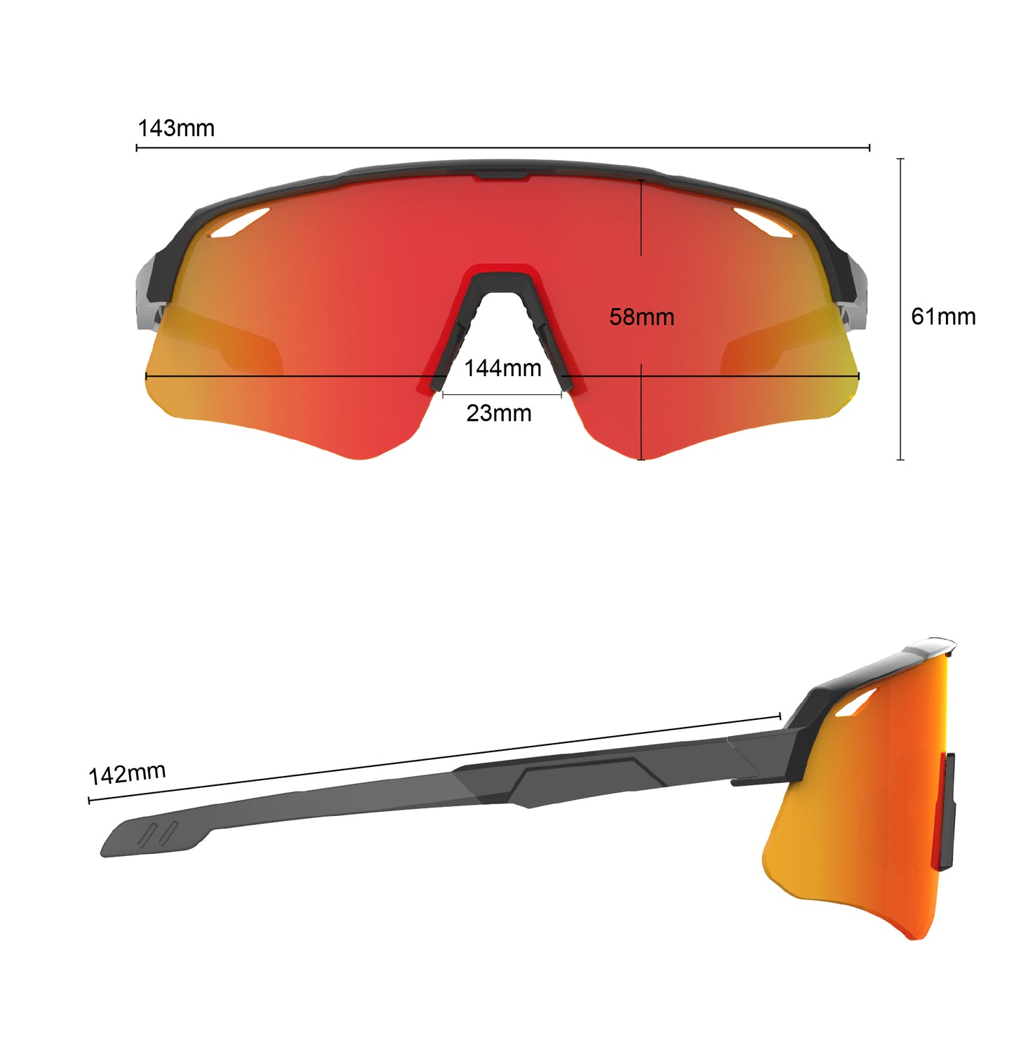 SAOLAR Flicker Sports Sunglasses Size