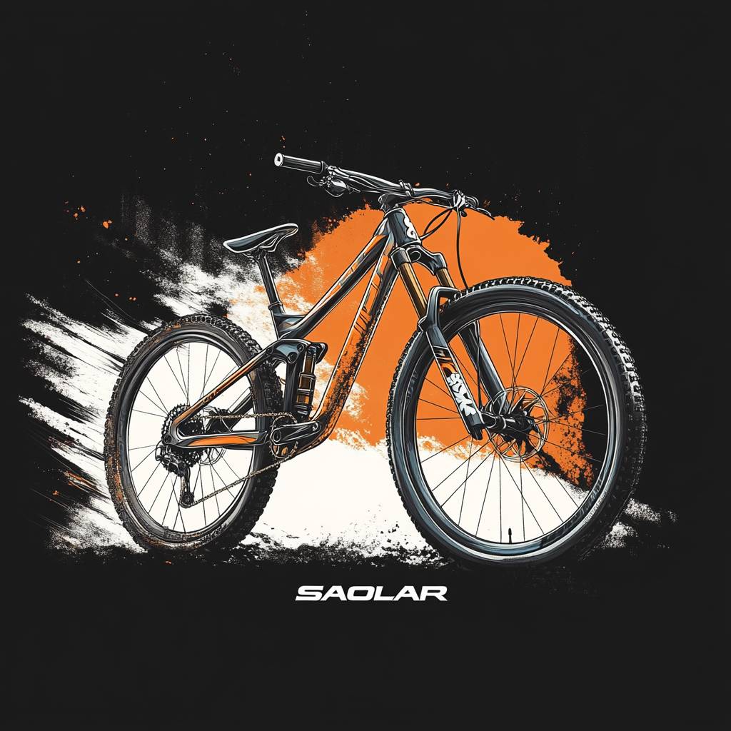 Bold bike design on TrailForce 100% cotton t-shirt for cyclists.