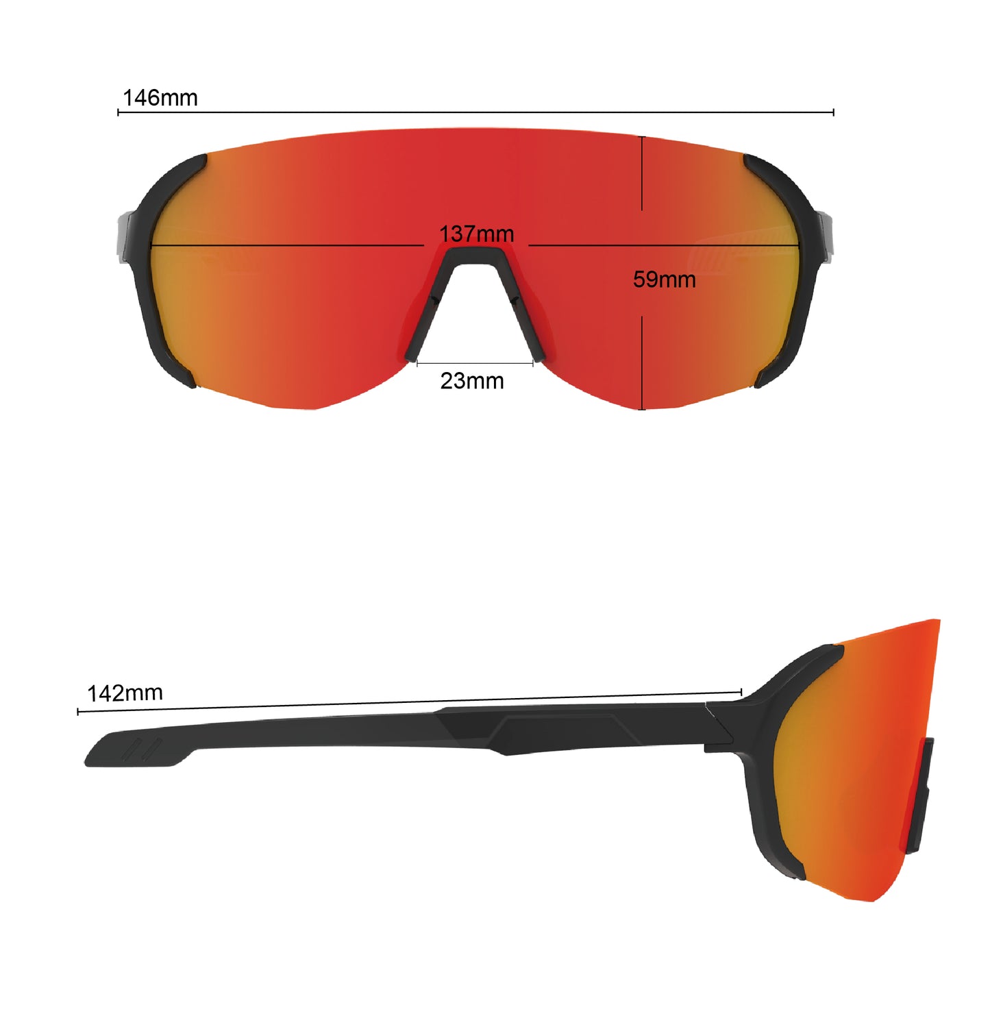 SAOLAR Hyperion Sports Sunglasses Size