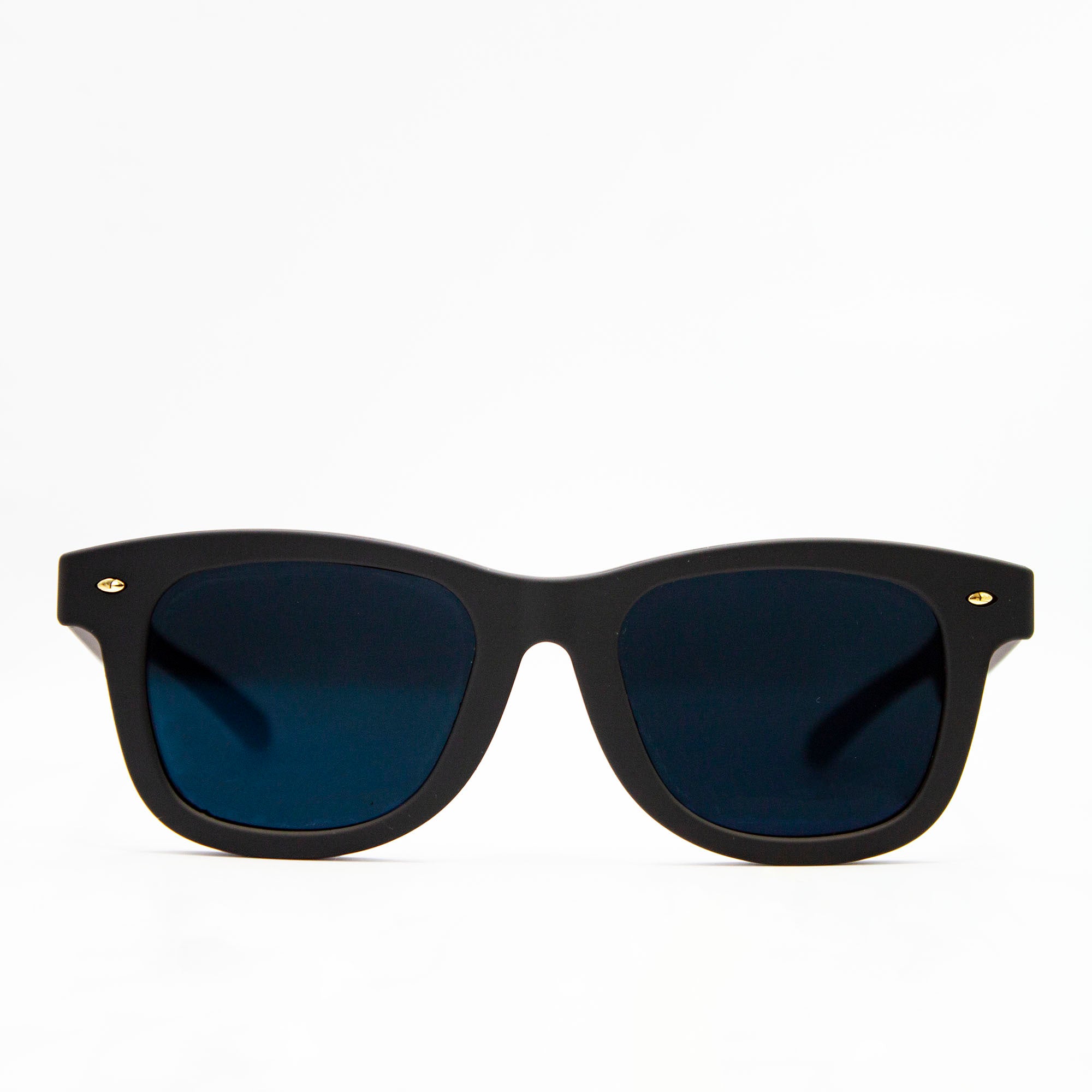 River Island Flat Round Sunglasses In Black for Men