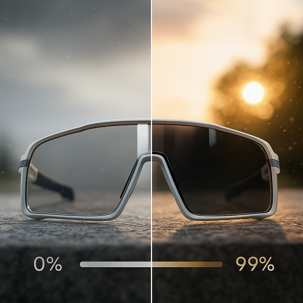 SAOLAR Shadelanes photochromic cycling glasses adapt instantly to light, ensuring clear vision, comfort, and superior protection on every ride.