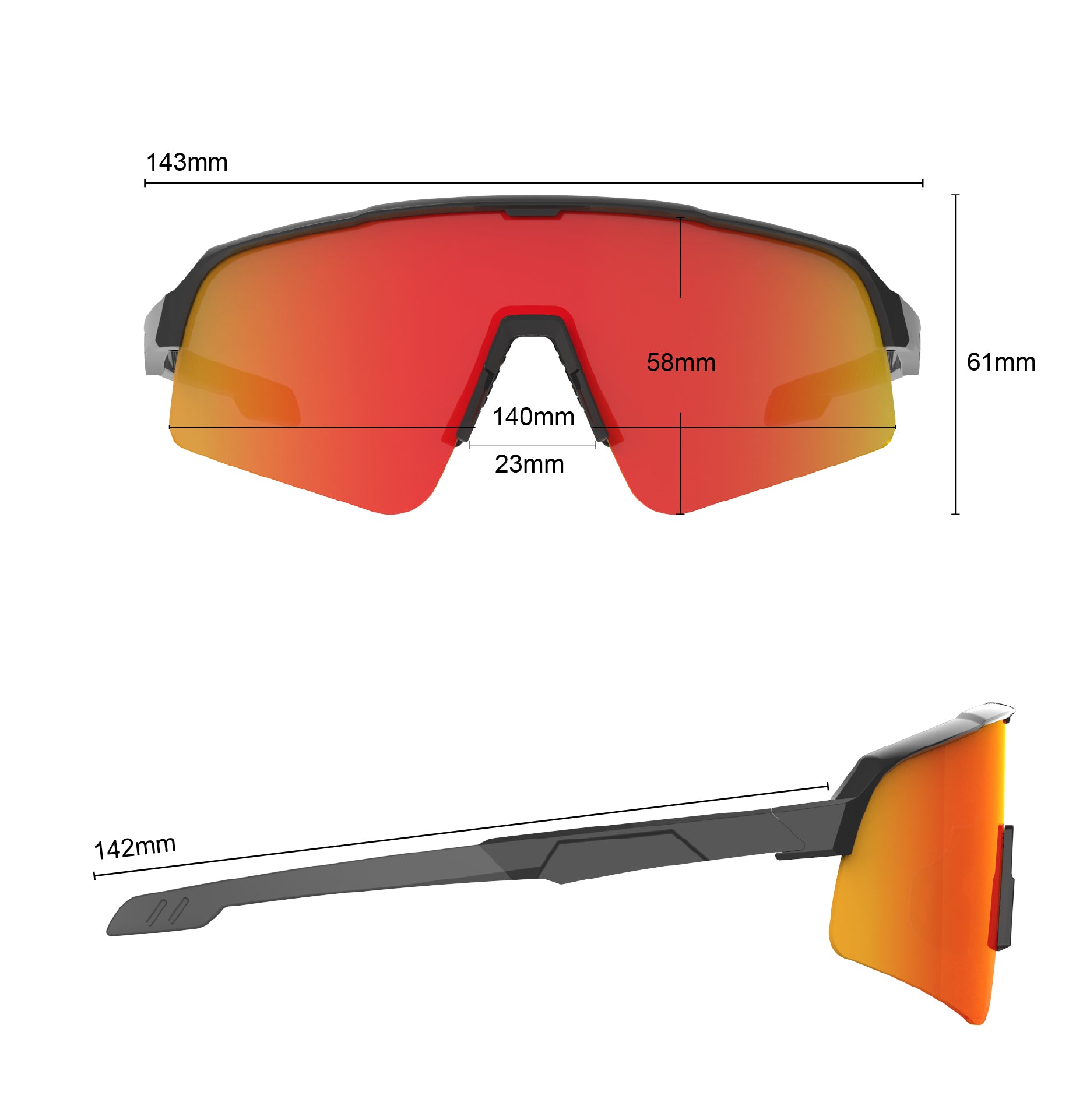 SAOLAR Stratos Sports Sunglasses Size