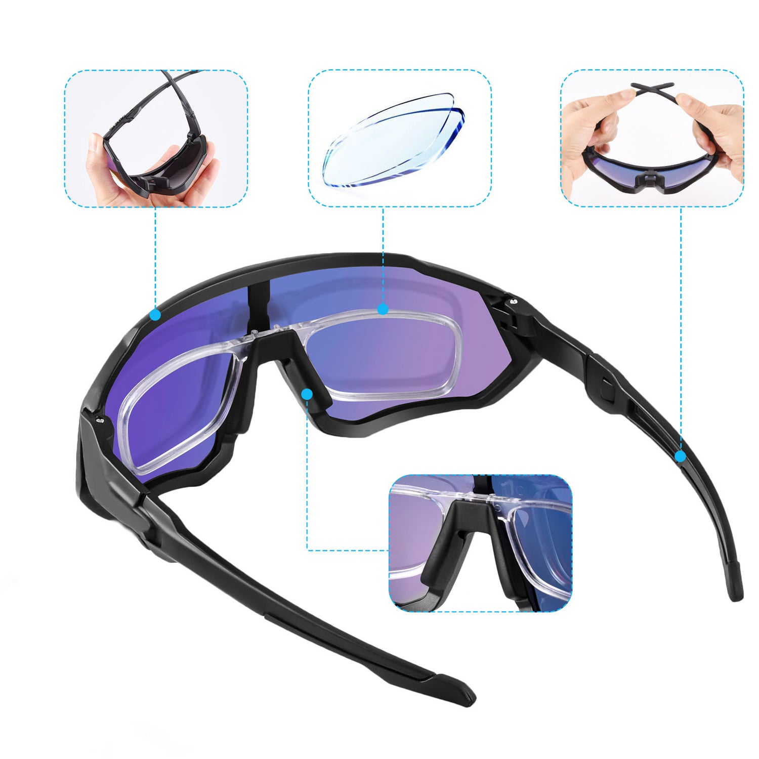 SAOLAR Sunreact Cycling Glasses - Prescription Lenses 