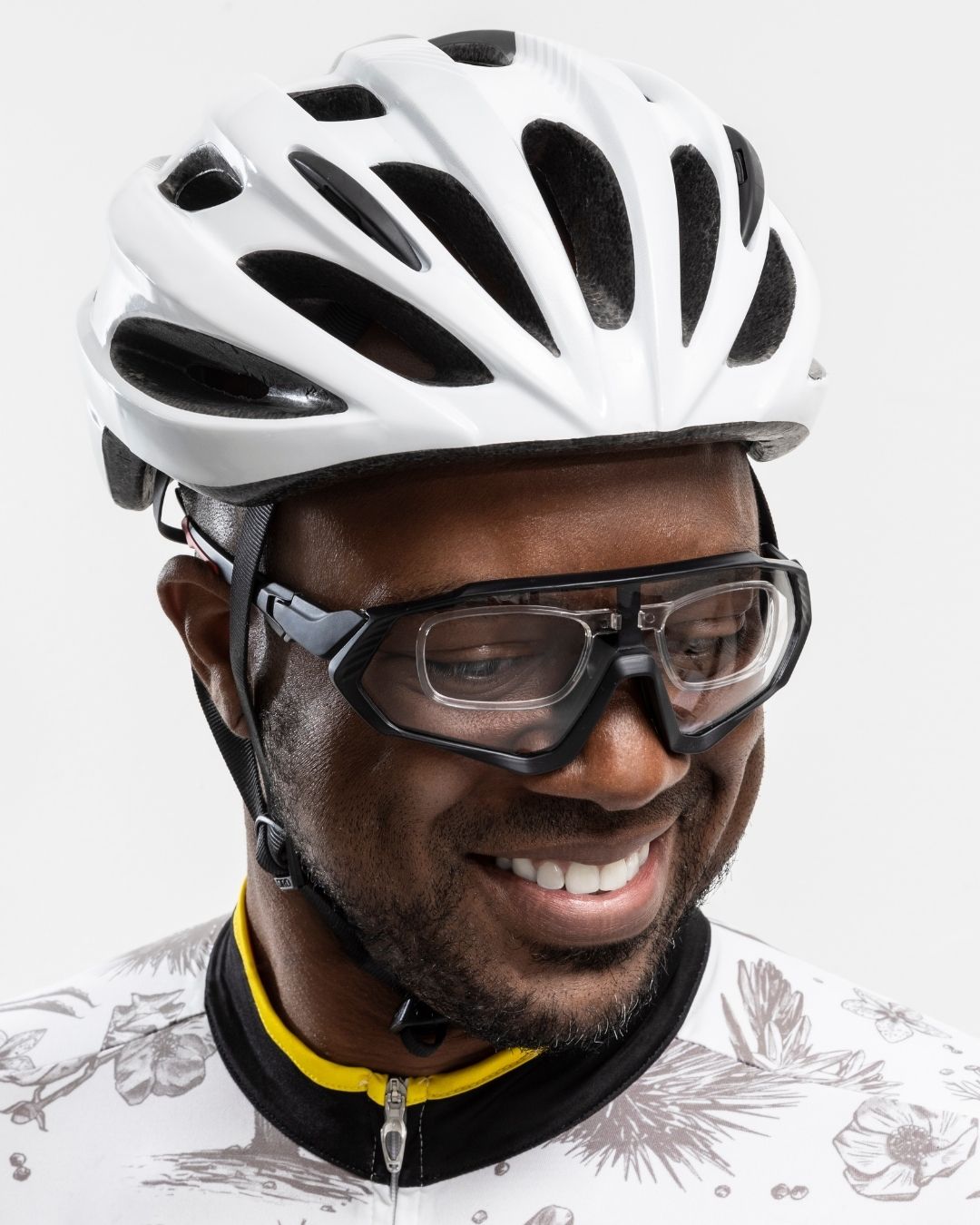 Male biker with Sunreact Prescription Cycling Glasses