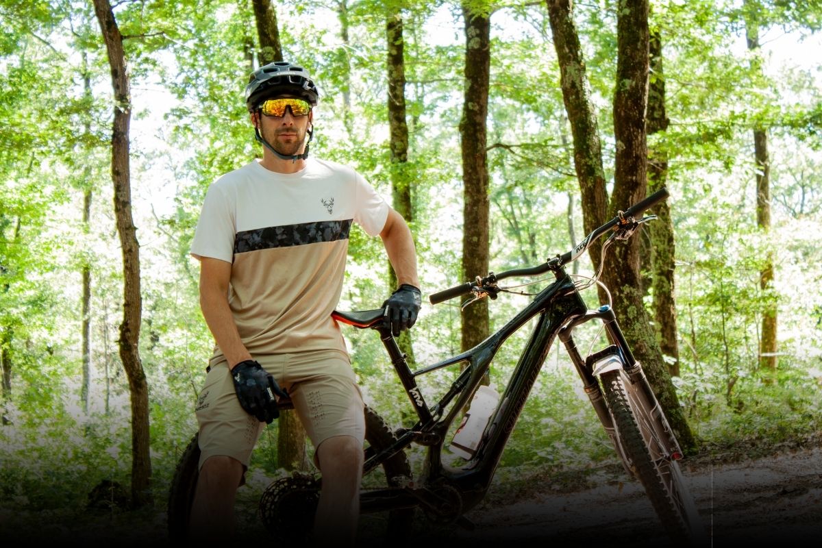 mountain biker resting with Rapture MTB glasses