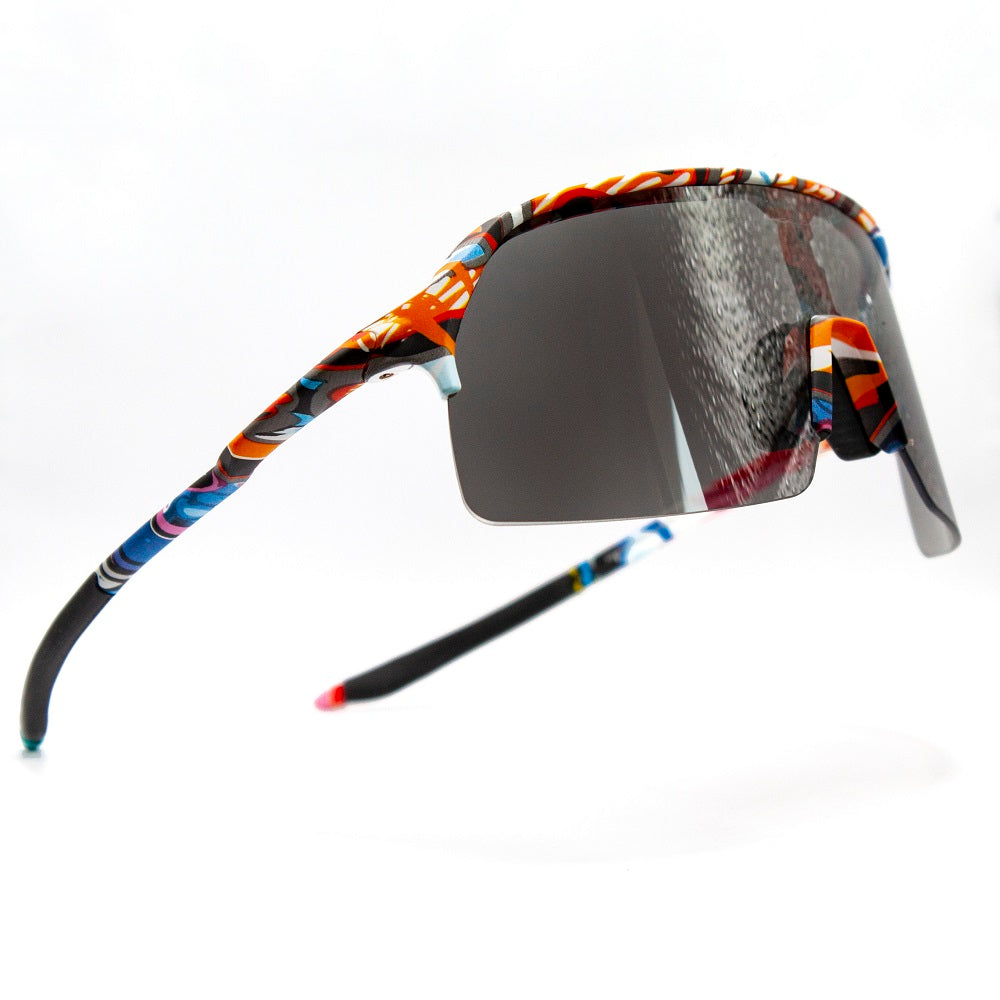 Gasoline photochromic bike glasses - profile view