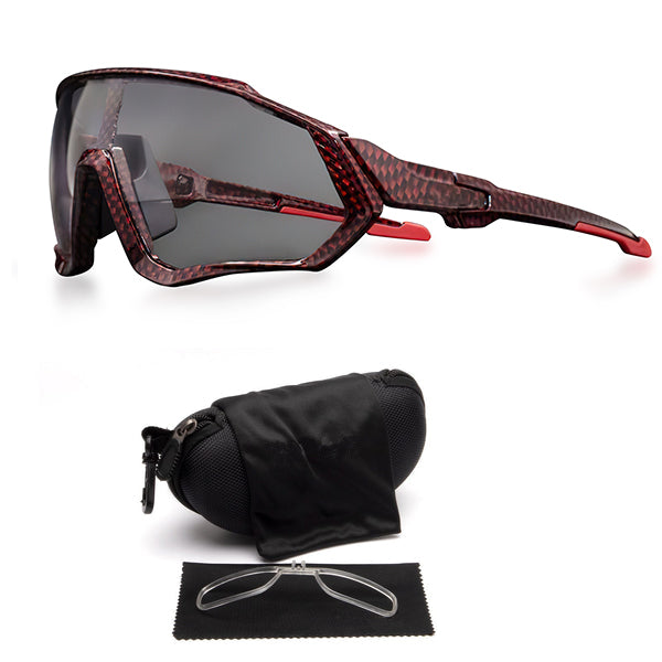 Sunreact photochromic cycling glasses - red carbon color