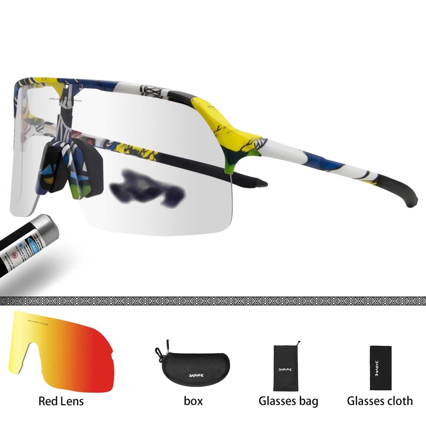 Gasoline photochromic bike glasses - Package